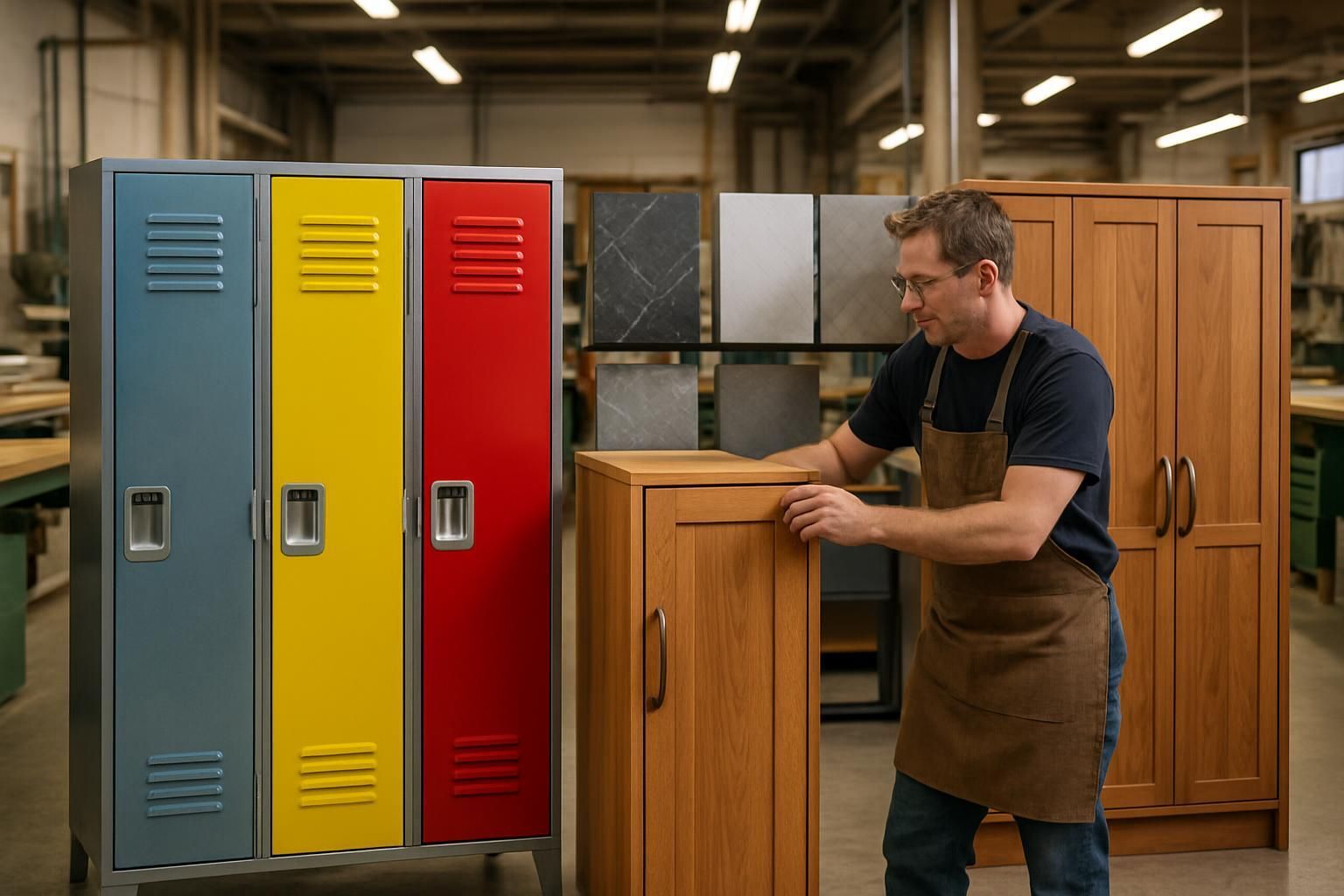 Découvrez notre gamme de casiers et vestiaires fabriqués sur mesure en métal, bois ou stratifié. Idéaux pour chaque environnement, nos solutions allient design et fonctionnalité pour garantir un rangement optimal de vos effets personnels.